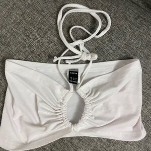SHEIN White Halter Crop Top